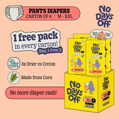[Carton of 4] Anti-Rash Diaper Pants for Day 🌽☀️